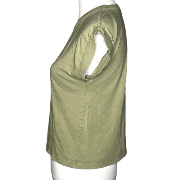 Zara Cropped Short Sleeve TShirt Olive Green Size Small - Picture 6 of 8